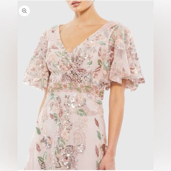 Mac Duggal Pink Floral Sequin Maxi Dress - Picture 6 of 17